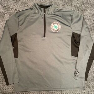 Ohio State Buckeye Nation Mens XL Quarter Zip Pullover Gray Black Fleece Lined